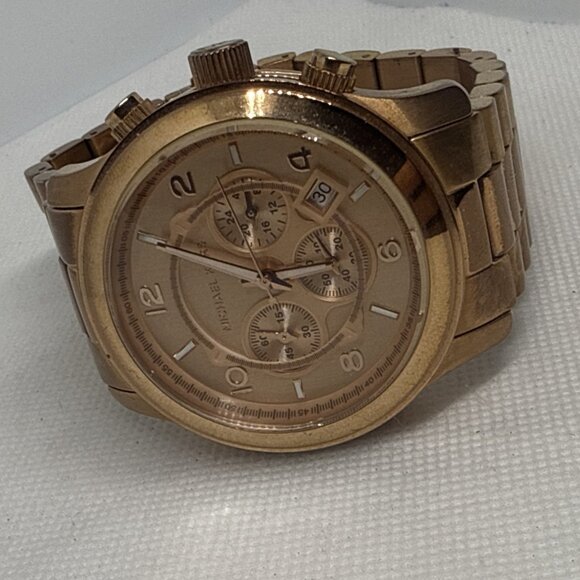 Michael Kors Runway Chronograph Rose Gold-Tone Stainless Steel MK8096 45mm - Picture 12 of 16
